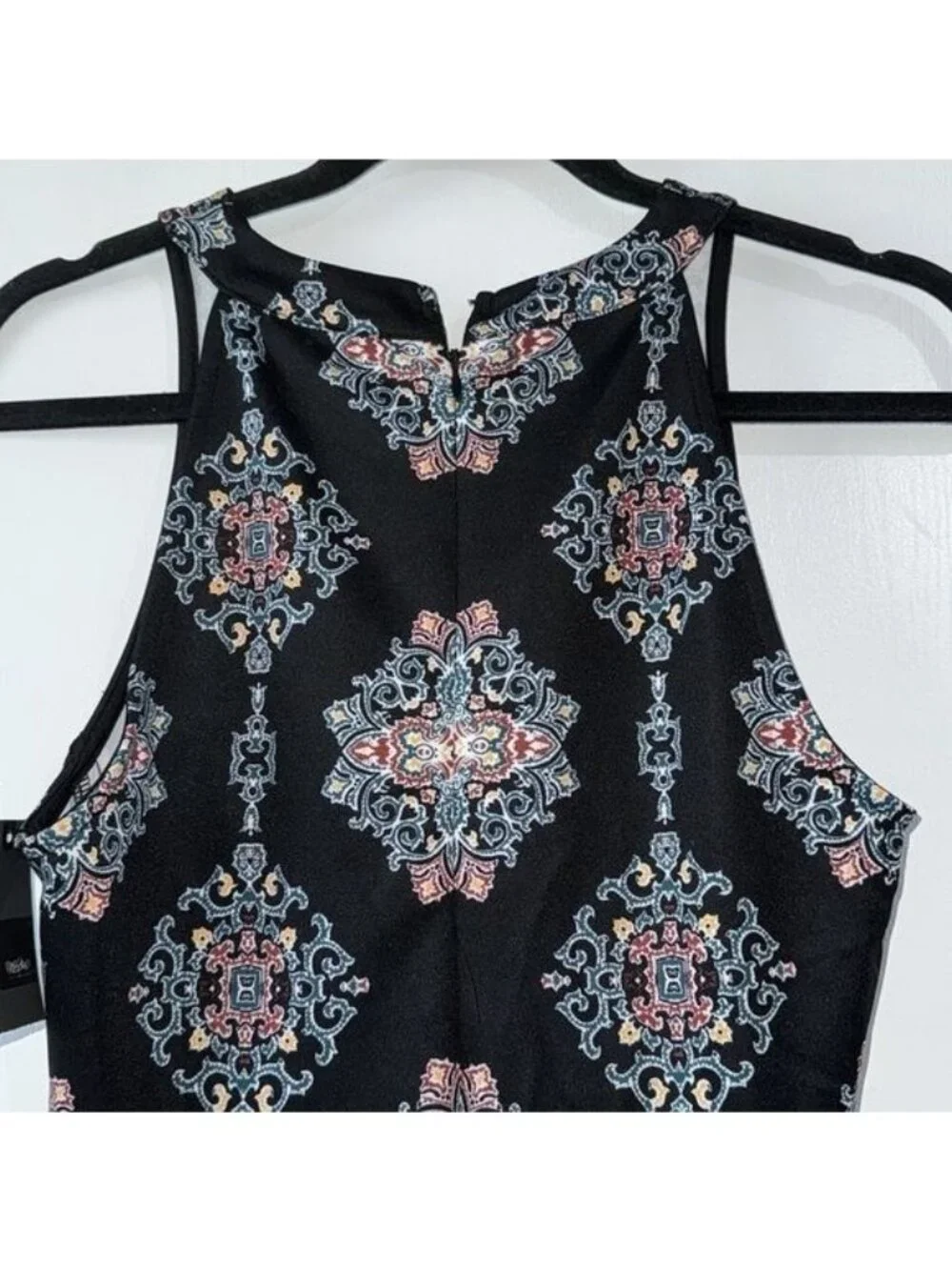 Mossimo Womens Sleeveless Black Dress With Colorful Mandala Print Size S Fitted - Picture 6 of 9